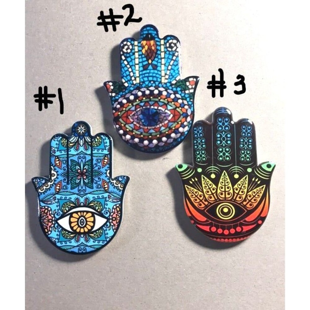 Colorful Hamsa Hand Magnet - Qty of 3